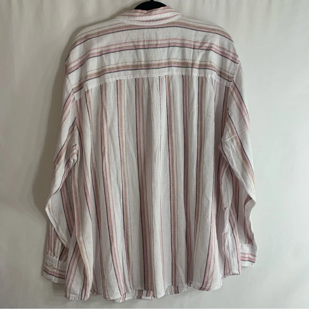 NWT GAP Linen Blend Striped Button Down Top, size XXL - Picture 11 of 12